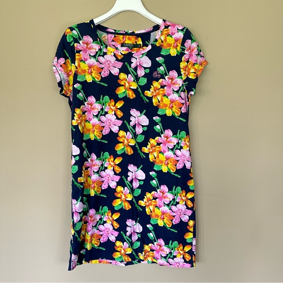 Lauren Ralph Lauren Other - SOLD Lauren Ralph Lauren Tropical Floral Sleep Dress Women L Embroidered Night G